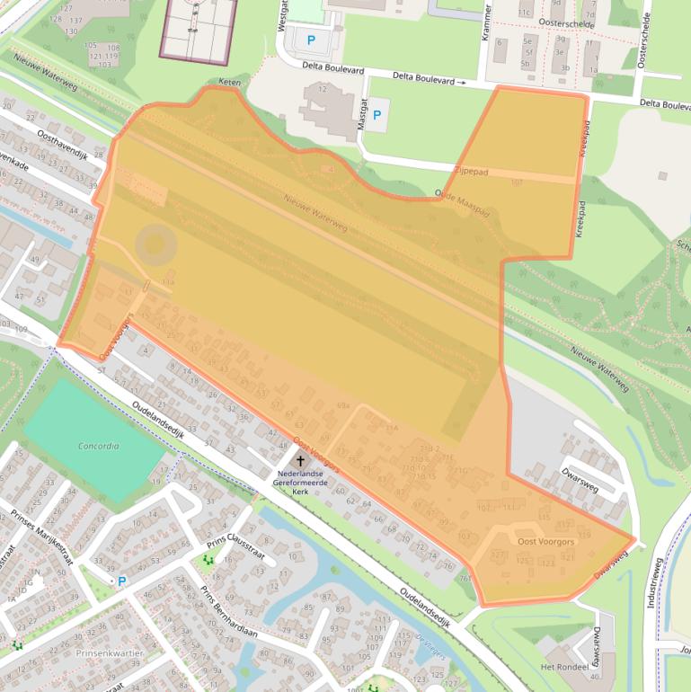 Kaart van postcodegebied 3241KD.