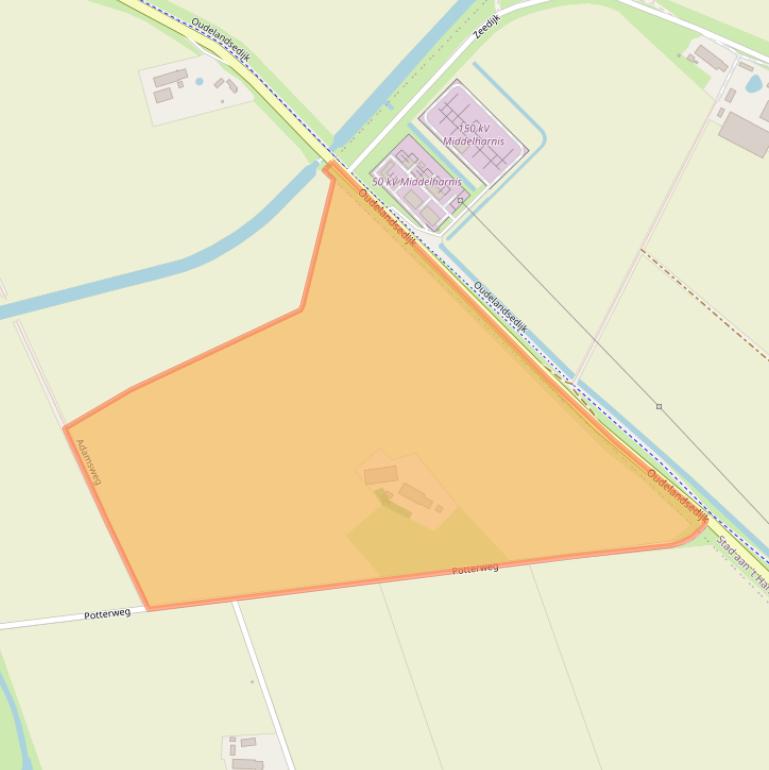 Kaart van postcodegebied 3241LM.