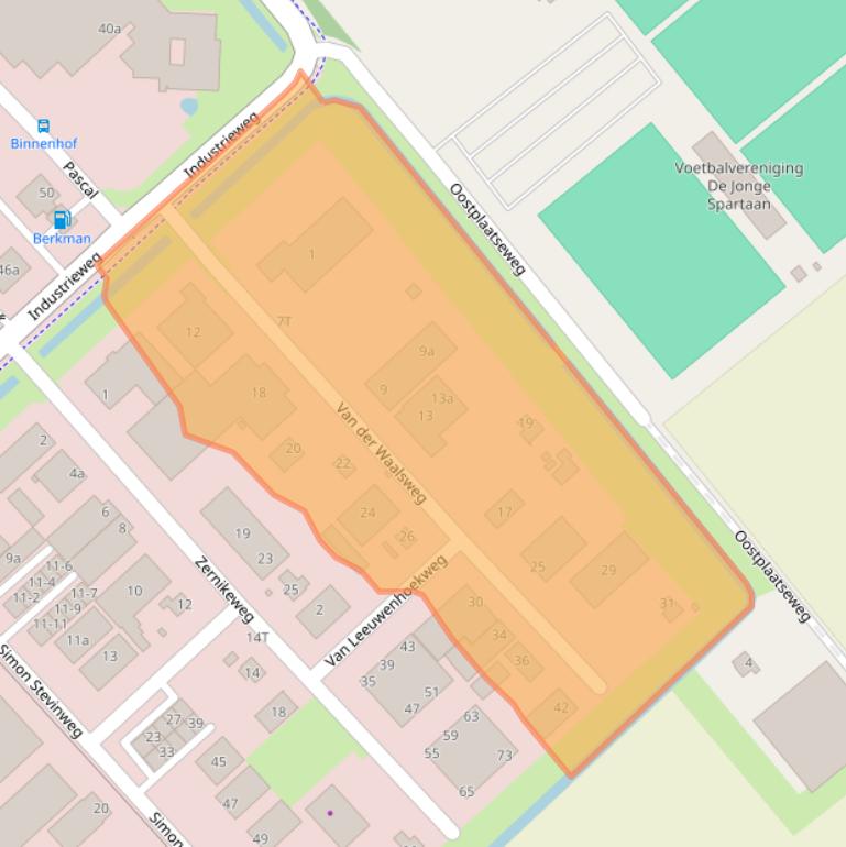 Kaart van postcodegebied 3241ME.