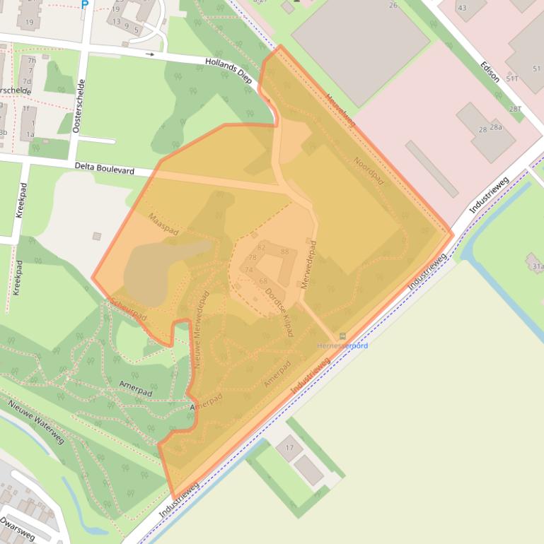 Kaart van postcodegebied 3241PB.