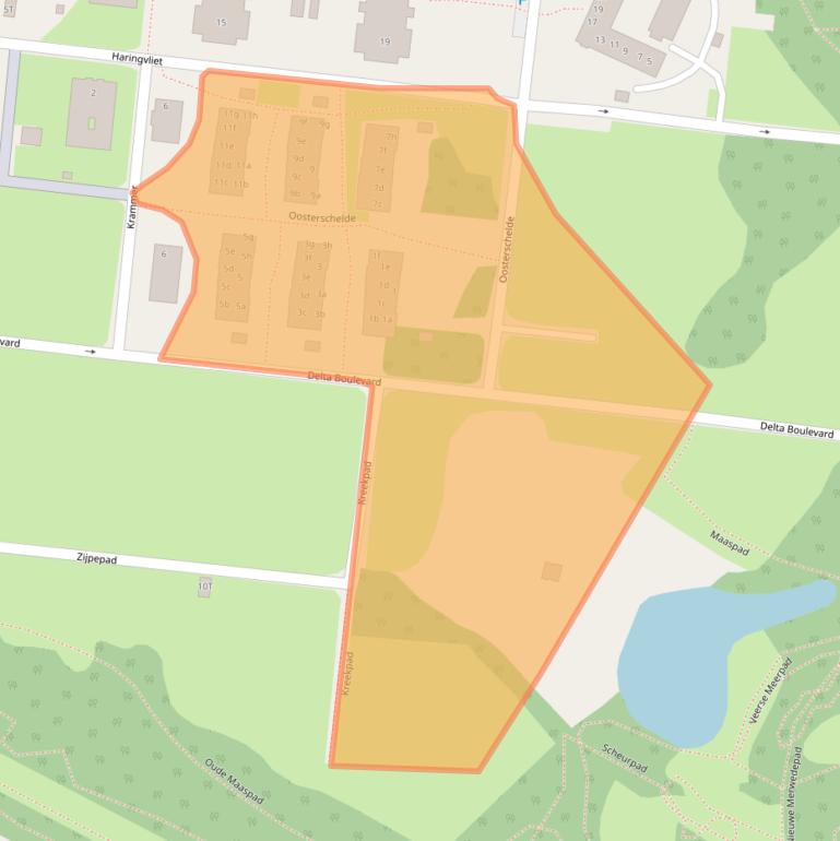 Kaart van postcodegebied 3241PJ.