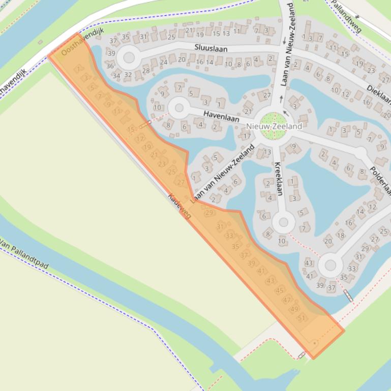 Kaart van postcodegebied 3241SE.