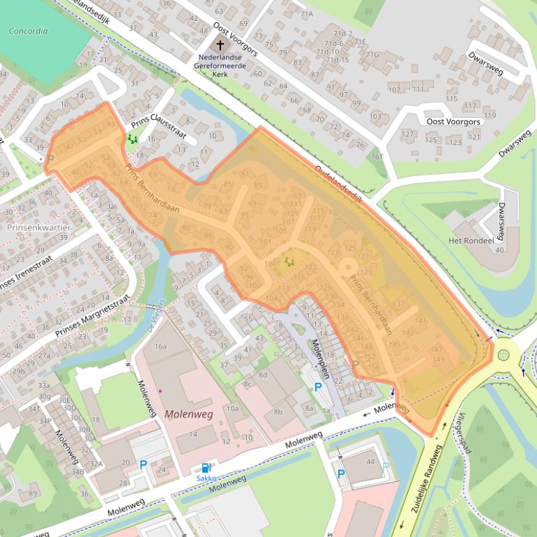 Kaart van postcodegebied 3241TA.