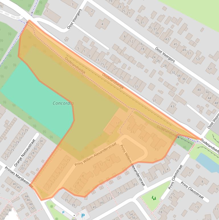 Kaart van postcodegebied 3241TD.