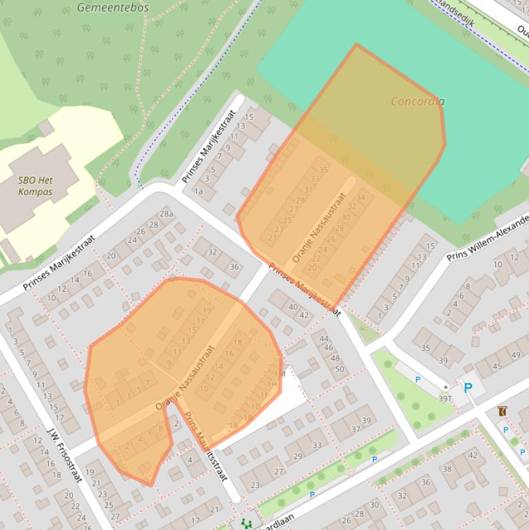 Kaart van postcodegebied 3241VB.