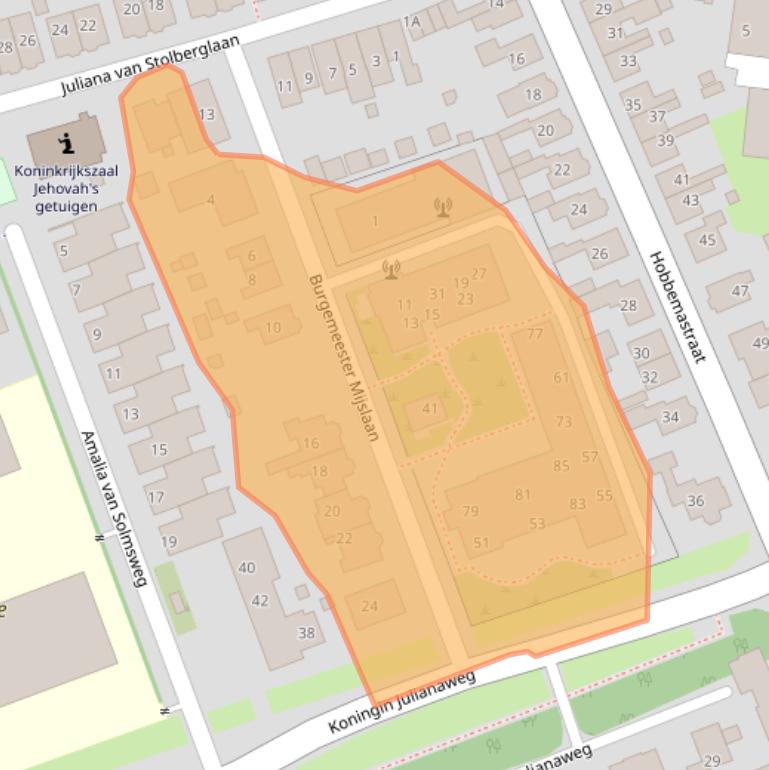 Kaart van postcodegebied 3241XA.