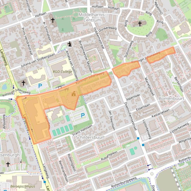 Kaart van postcodegebied 3241XB.