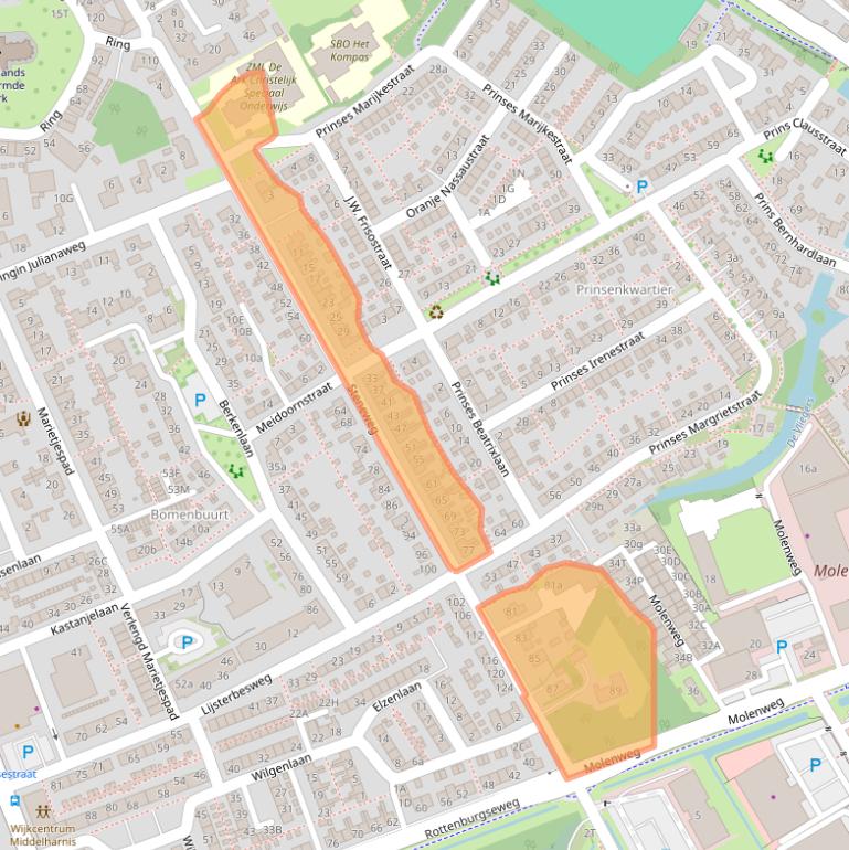 Kaart van postcodegebied 3241XG.