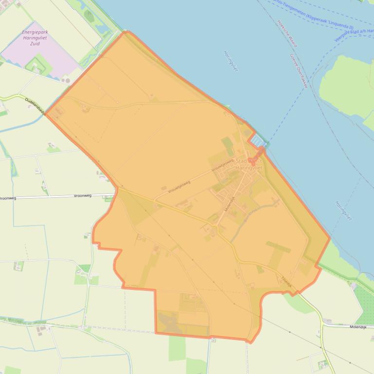 Kaart van postcodegebied 3243.