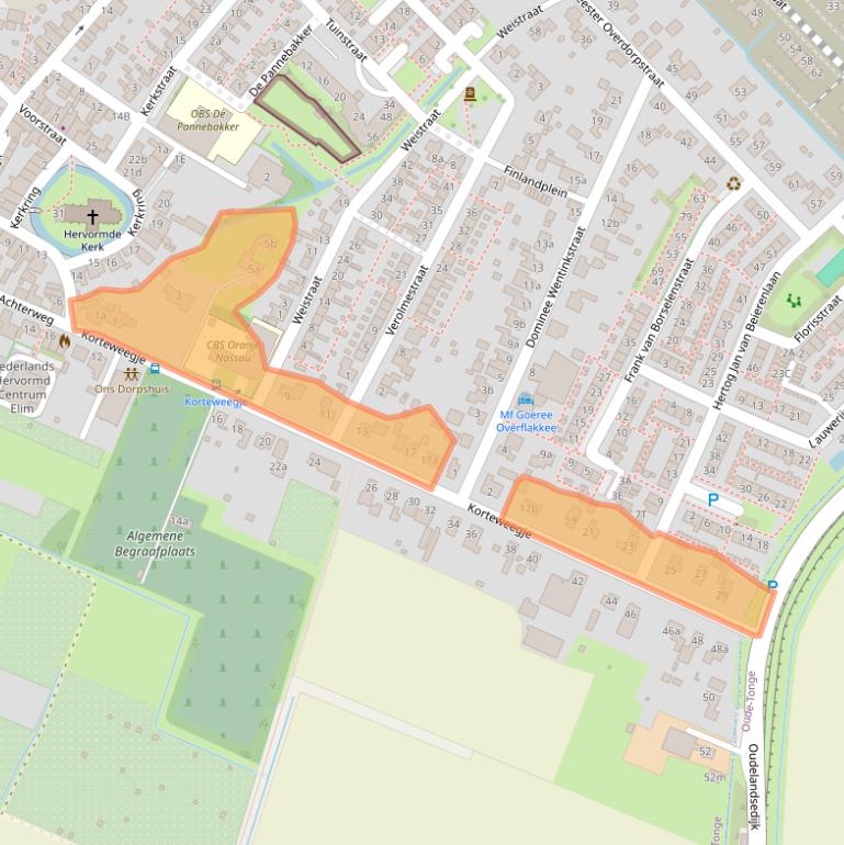 Kaart van postcodegebied 3244AK.