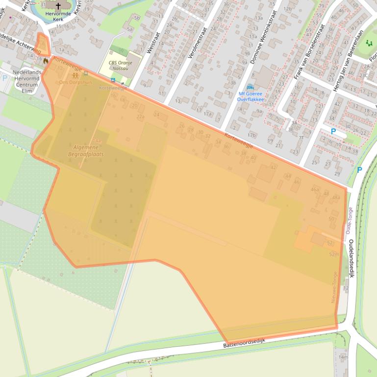 Kaart van postcodegebied 3244AL.