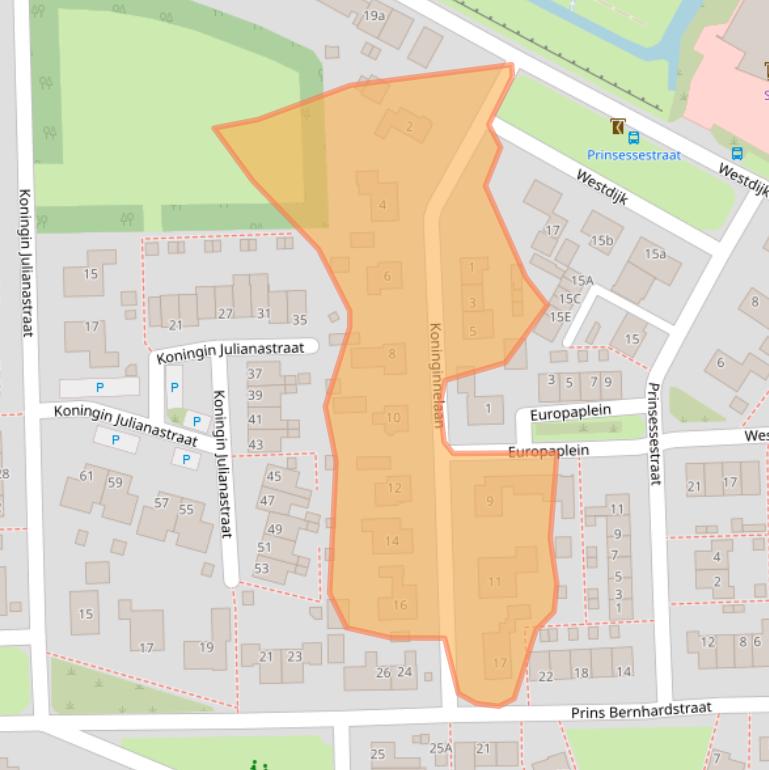 Kaart van postcodegebied 3244BG.