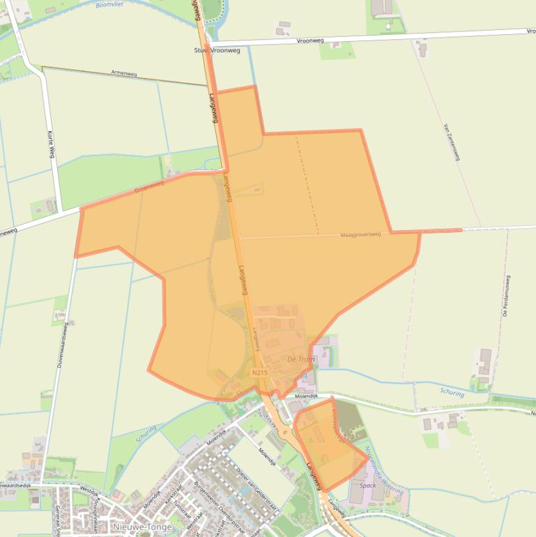 Kaart van postcodegebied 3244BH.