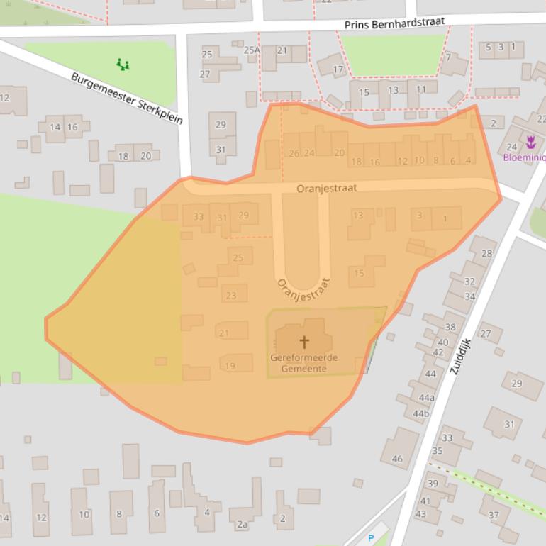 Kaart van postcodegebied 3244BJ.