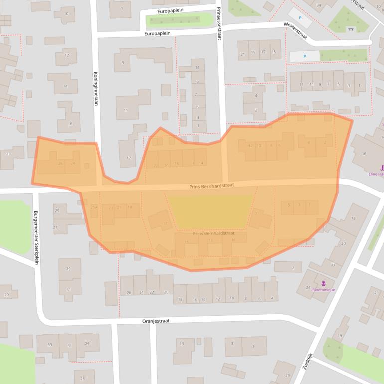 Kaart van postcodegebied 3244BK.
