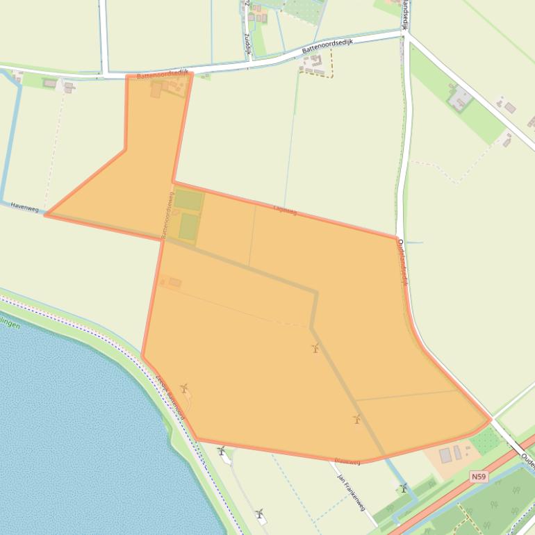 Kaart van postcodegebied 3244LD.