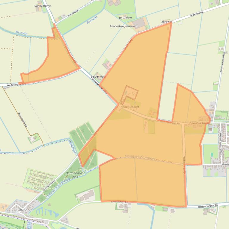 Kaart van postcodegebied 3244LG.