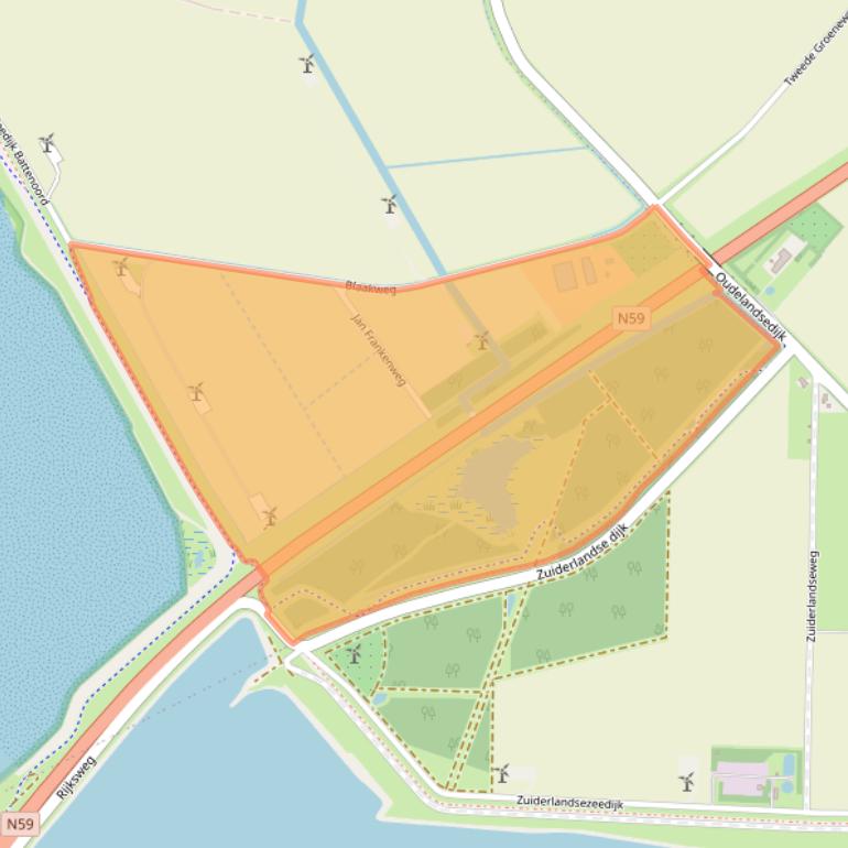 Kaart van postcodegebied 3244LM.