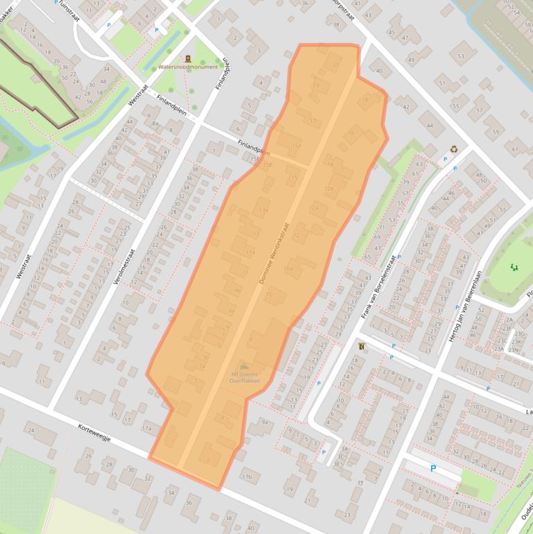 Kaart van postcodegebied 3244XC.