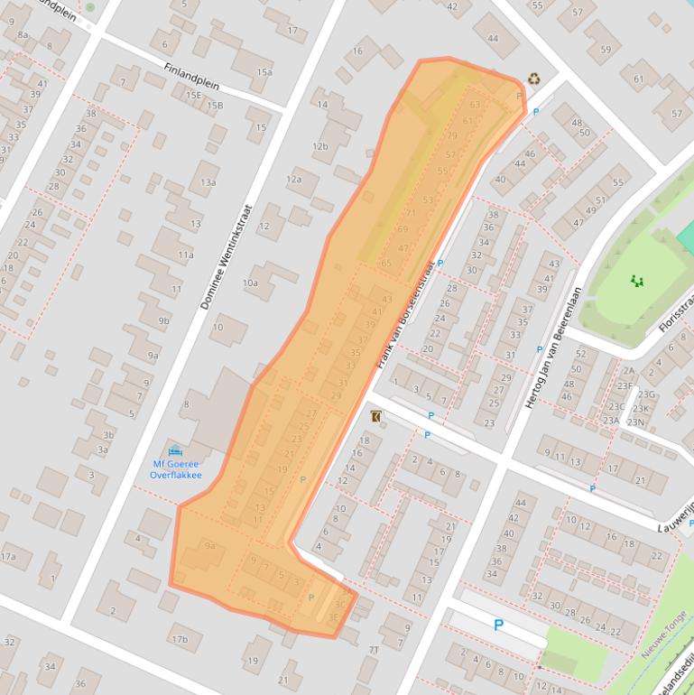 Kaart van postcodegebied 3244XD.