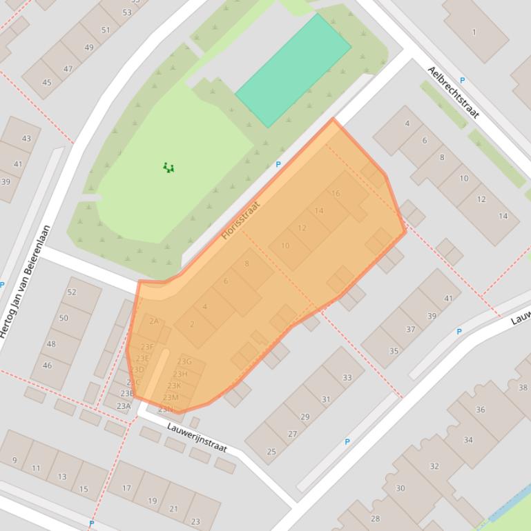 Kaart van postcodegebied 3244XG.