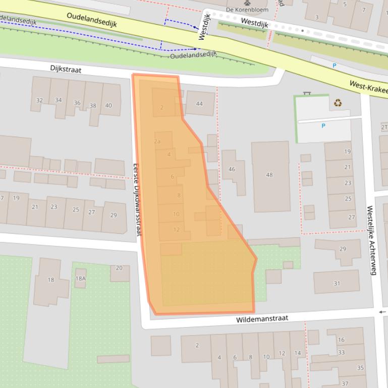 Kaart van postcodegebied 3245BS.