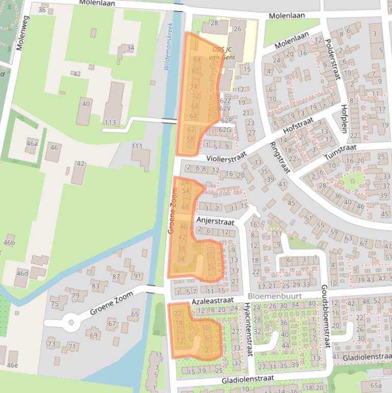 Kaart van postcodegebied 3245CJ.