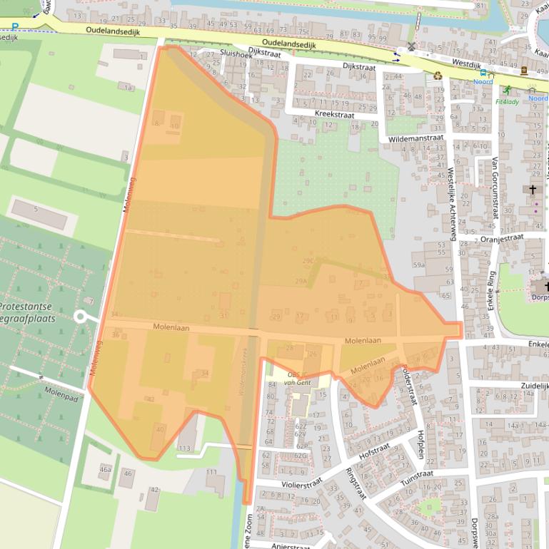 Kaart van postcodegebied 3245CP.