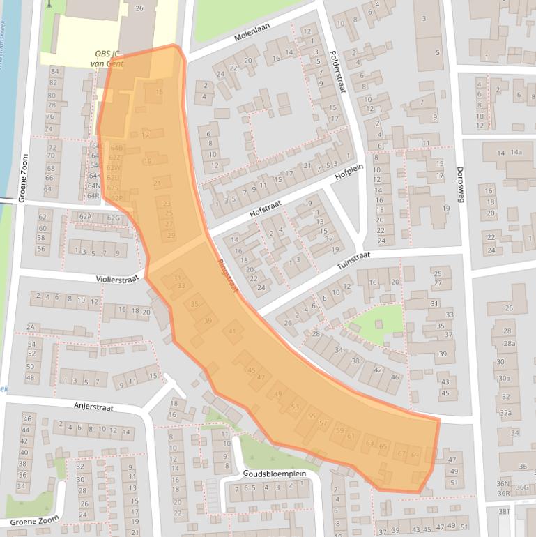 Kaart van postcodegebied 3245CS.