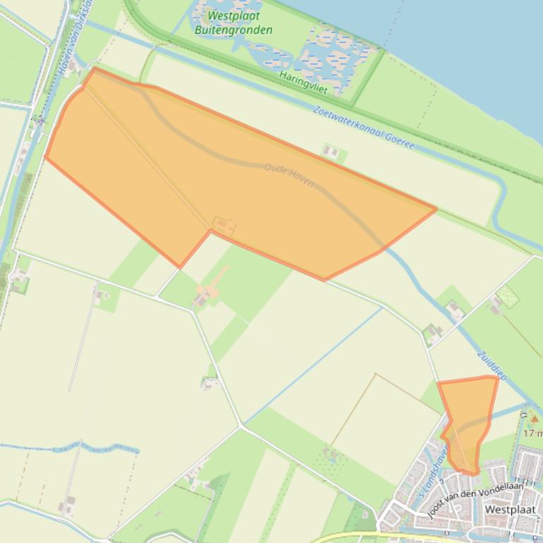 Kaart van postcodegebied 3245LR.