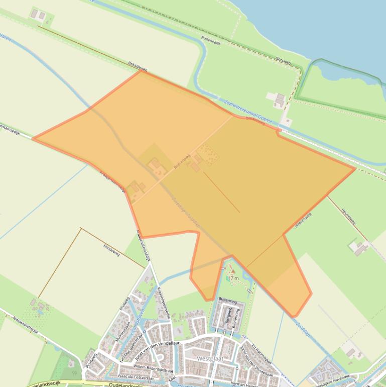 Kaart van postcodegebied 3245LT.