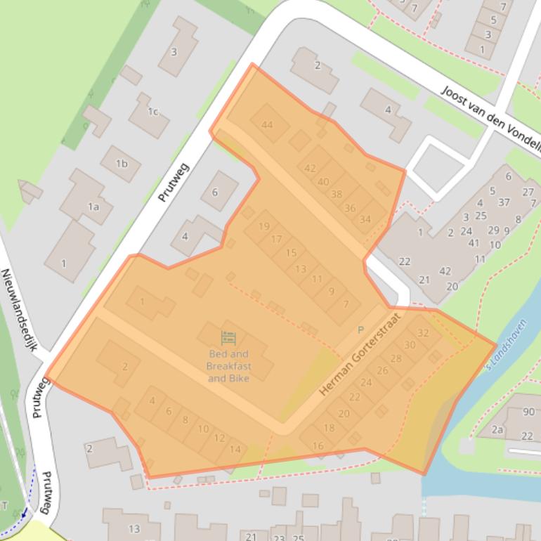 Kaart van postcodegebied 3245LZ.