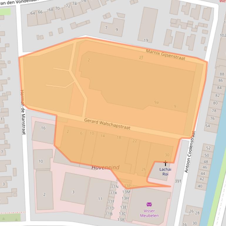 Kaart van postcodegebied 3245MD.