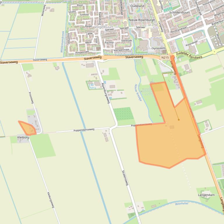 Kaart van postcodegebied 3245NH.