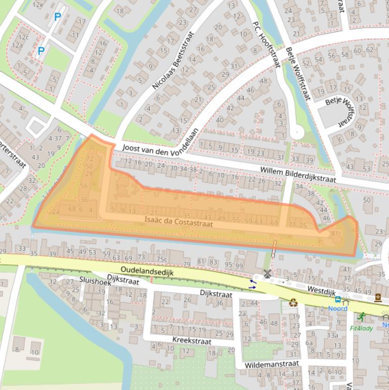 Kaart van postcodegebied 3245RN.