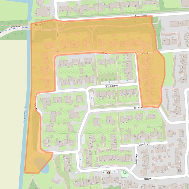 Kaart van postcodegebied 3245TC.