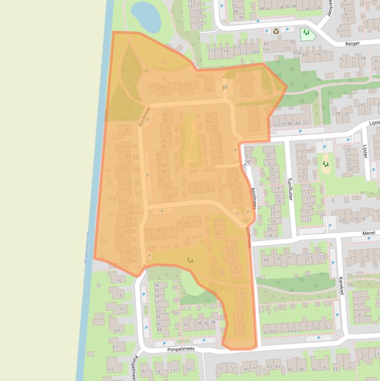 Kaart van postcodegebied 3245TP.