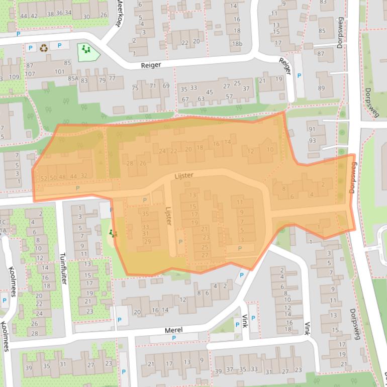 Kaart van postcodegebied 3245TR.
