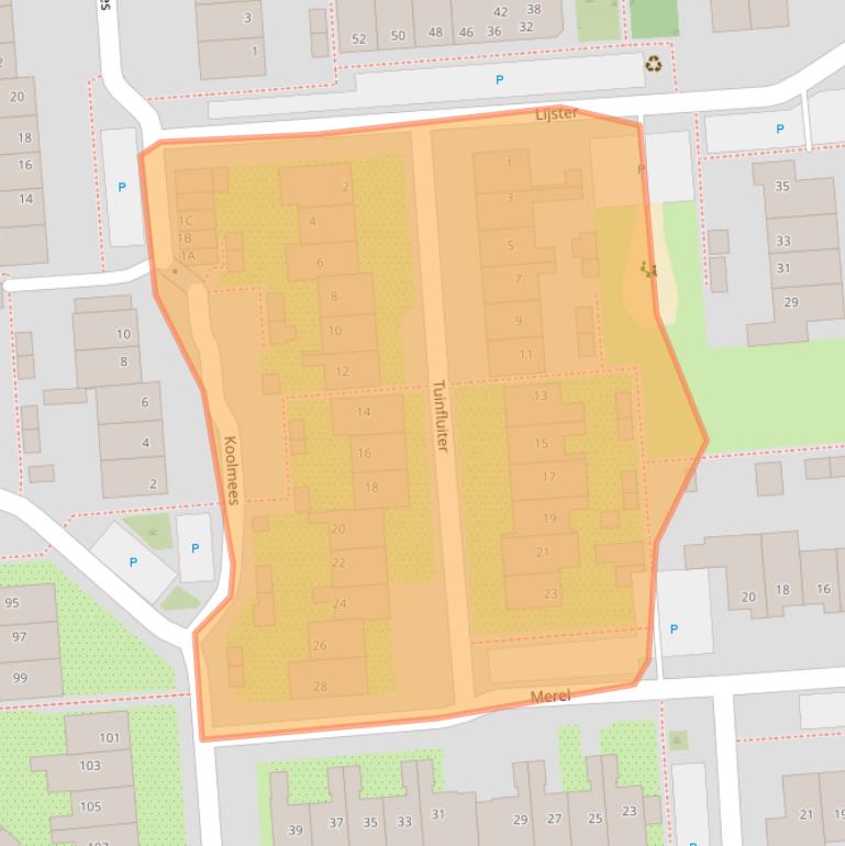 Kaart van postcodegebied 3245TT.