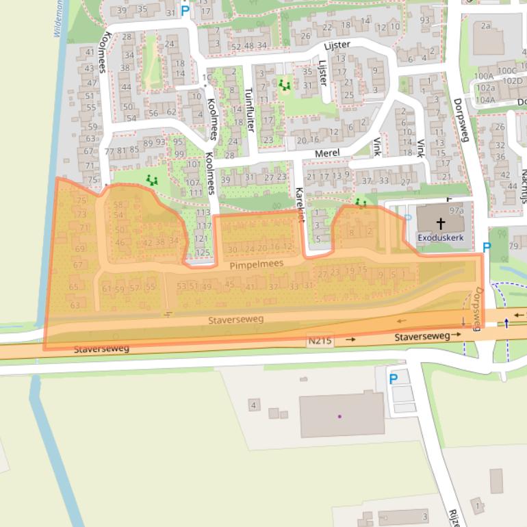 Kaart van postcodegebied 3245TW.