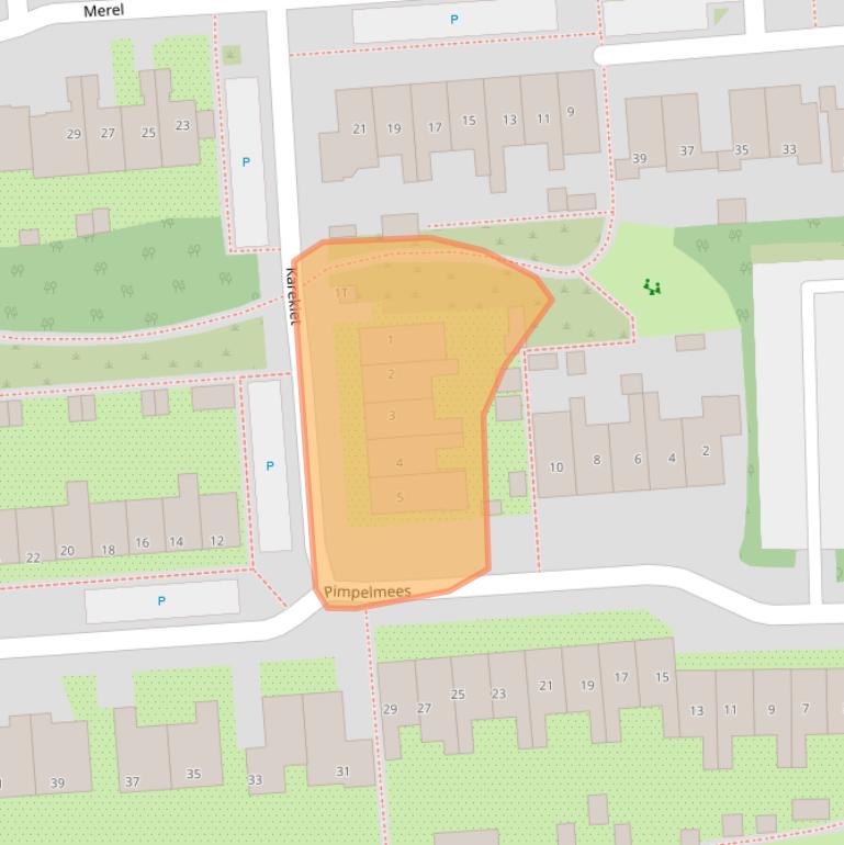 Kaart van postcodegebied 3245TX.