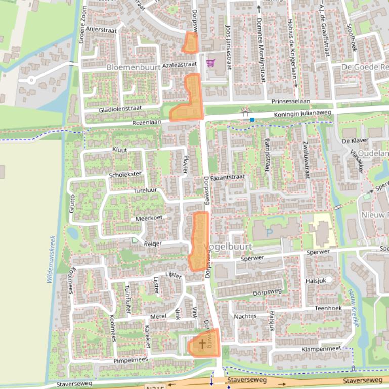 Kaart van postcodegebied 3245VB.