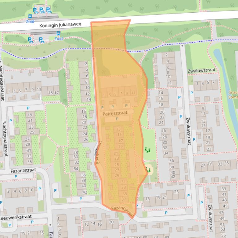 Kaart van postcodegebied 3245VK.