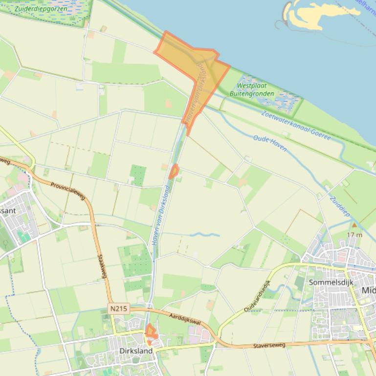 Kaart van postcodegebied 3247LD.