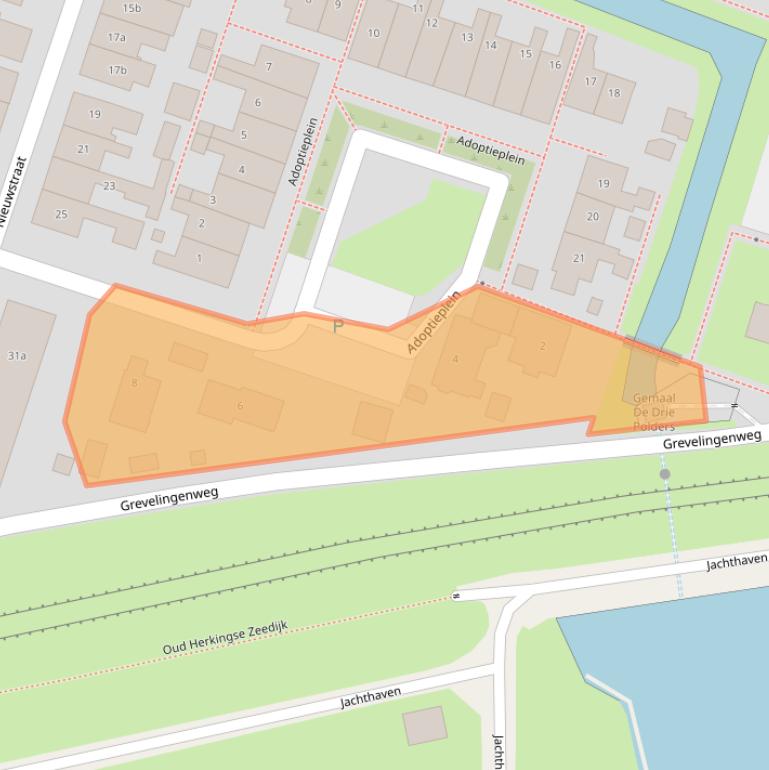 Kaart van postcodegebied 3249AE.