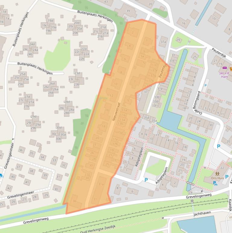 Kaart van postcodegebied 3249AS.