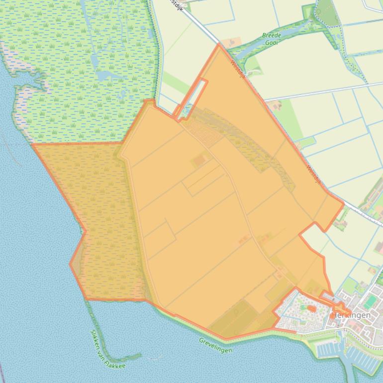 Kaart van postcodegebied 3249AW.