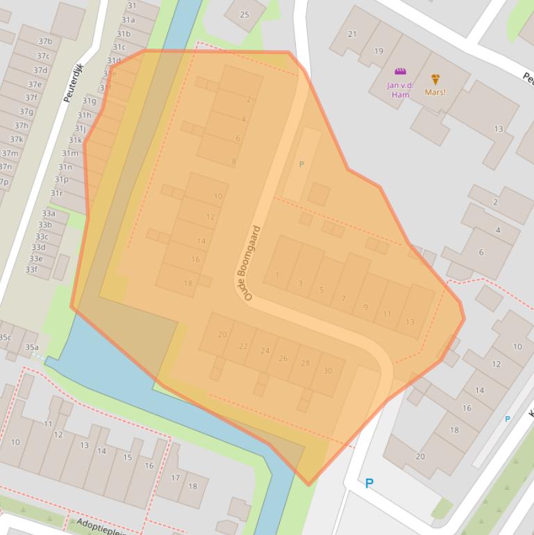 Kaart van postcodegebied 3249BN.