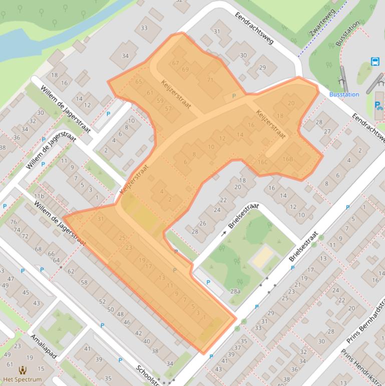 Kaart van postcodegebied 3251AN.