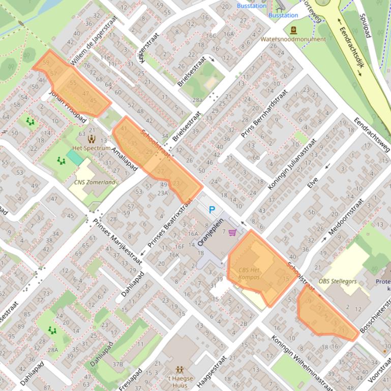 Kaart van postcodegebied 3251AX.